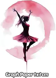 Watercolor Dancer Graph Paper 1x1 cm: 1cm Squared Grid Paper | Gift For People Who Love Performing Arts, Dance Lovers | For Back To School, Office, Work | 8.5 x 11 Inches | 111 Pages | v10