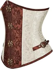 [Hengzhifeng] Steampunk Underbust Corset Women Faux Leather Bustier Top
