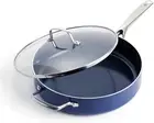 Skillet with Lid, Non Stick Aluminium Pan, Induction, Oven & Dishwasher Safe ...