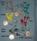 50 Pack = 1/16 oz #1 Jig Heads bronze hooks Crappie Eagle Claw (choose color)