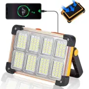 120W Solar Rechargeable Work Light, 144 LED 10000LM Portable 120W Rechargeable