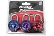 Master Lock Minis Combination Locker Padlocks 3 Pack Locks Combo New