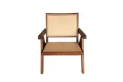 SK Designer Living | Replica Pierre Jeanneret Chandigarh Occasional Armchair | Walnut & Natural