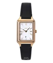 Fossil Raquel Leather Strap White Dial Date Indicator Quartz ES5310 Ladies Watch