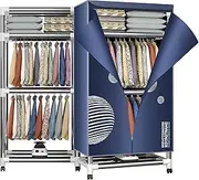 Zekroh Clothes Dryer, 2300W Drying Machine For Laundry, Three-Layer Portable Dryer Thickened Steel Pipe, Maximum Load-Bearing Capacity 100kg, Indoor Airer Wet Laundry Drying Rack (Blue 1) (3)