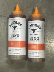 2 Bottles Kinder's Buttery Buffalo Wing Sauce 23.5 Ounce Chicken Kids Party