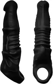 SAHOOSAFETY 24cm Penis Sleeve Horse Dildo with Testicle Ring, for Penis Extension and Penis Enlargement Sex Toy for Men Couples(Schwarz)