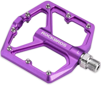 ROCKBROS MTB Bike Pedals,Flat Aluminum Pedals,Sealed Bearings,Lightweight, 9/16"