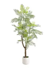 Nearly Natural 6ft Artificial Minimalist Jacaranda Tree in Decorative Planter