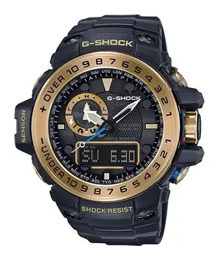 G-SHOCK 高規格太陽能電波空軍時尚腕錶-黑金/ GWN-1000GB-1A現貨~原廠公司貨