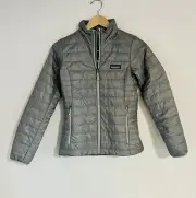 patagonia womens size XXS gray nano puffer jacket full zip primaloft jacket