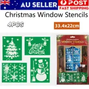 1 PK 33.4x22CM Christmas Window Stencils Xmas Tree Snowflake Snowman Snow Spray