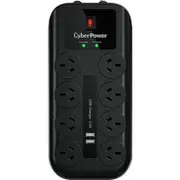 CyberPower CPSURGE08USB-ANZ Surge Suppressor/Protector - 8 x AU, 2 x USB