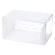 2PCS PMMA Shoe Display Case 14.17x10.63x7.87 Inch PP White Magnetic Front Door