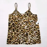 Abound Womens Size XXS V Neck Adjustable Strap Camisole Leopard Print Tank Top