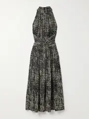 [Proenza Schouler] Proenza Schouler - Lola Twist-front Pleated Printed Crepe Maxi Dress - Black - US2 US 2 Black