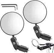 1 Pair Bike Rear View Mirror 360° Rotatable Handlebar Mount Foldable Round Scooter Mirror Replacement for Mountain/Road Bike Handlebar Mount Scooter Mirrors for Ebike