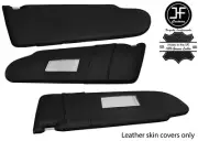 BLACK CROSS STITCH 2X SUN VISOR LEATHER COVERS FITS VW T6 TRANSPORTER 2 MIRROR (for: Volkswagen)