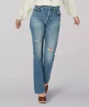 $98 Lee Overland Distressed Tier 2 Straight-Leg Ankle Jeans Overland Size 29