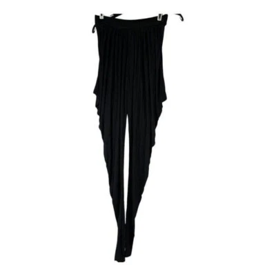 Zara Evening Collection Black Draped Harem Pants Size M 100% Viscose