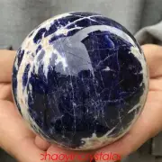 1.01LB Natural sodalite ball quartz crystal sphere 72mm reiki healing XQ1180