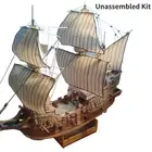 Unassembled 1:100 Galeon Golden Hind Paper Boat Wareship Ship Model DIY Model