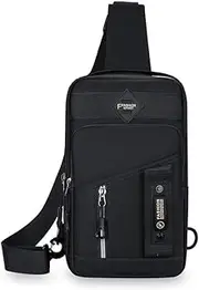 [AIMALL] Men's Multi-Functional Casual Messenger Bag, Large Capacity All-Match Business Outdoor Bag with Adjustable Strap, Waterproof Nylon, 6.7 x 2.7 x 11.8 Inches