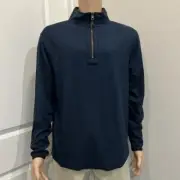 Fundamental Coast Men’s Andy Reversible 1/4 Zip Sweater in Navy/Grey