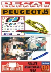 DECAL PEUGEOT J5 - PEUGEOT ASSISTANCE RALLYE MONTECARLO 1985 (09)