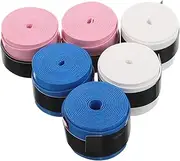 SUPVOX 6pcs Tennis Racket Grip Tape: Badminton Racket Handle Tape Sweat-Absorbent Overgrip Replacement Non-Slip Tennis Grip Wraps Racquet Accessories