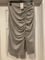 Nine West (NEW )Gray Knit Pull On Gathered Front Skirt Size Extra Large