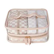 OXX Cosmetics 3 Piece Travel Bag Set - Checkerboard