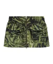 Diesel O-Mirty Graphic Printed Cargo Mini Skirt 40 Green