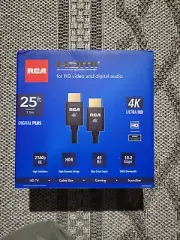 RCA Digital Plus DH25HHE 25ft 4K HDMI Cable, 48 bit, Ultra HD, New!