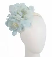 Light blue silk flower fascinator headband Fillies Collection Made in Australia