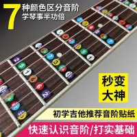 在飛比找蝦皮購物優惠-臺灣熱賣吉他指闆貼麵闆貼音標貼音位貼吉他初學音階圖音階貼把位