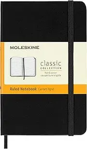 Moleskine - Classic Hard Cover Notebook - Ruled - Pocket - Black, (MM710)