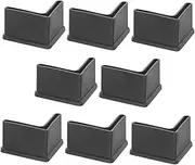 TOGEVAL 8pcs Heavy Duty Rubber Bed Frame Corner Guards Non Slip Furniture Feet Protectors for Ladder Legs Durable Glides and Caps Black Versatile Furniture Protection