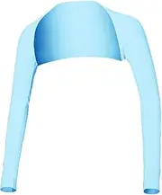 [NOLITOY] Ice Silk Arm Sleeves Uv Protection Elbow Cover Glove for Women Cool Arm Sleeve Shawl Cuff Sunscreen Glove for Outdoor Size Xl Sky Blue