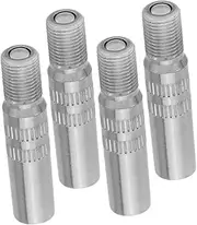 4pcs Car Valve Cars Automotive Supply Valve Stem Extension Inflatable Nozzle Extension Tire Air Caps Vehicle Accessory Tire Inflator Hose Silver Chrome Plated Copper