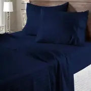 1000 OR 1200 Thread Count Egyptian Cotton Sheets Navy Blue Stripes Select Item