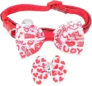 NOLITOY 1set Valentine's Day Necklace Bow Tie for Pet Pink Bow Valentines Day Pet Collar Puppy Necklace Jewelry Decor Creative Pet Dog Collars Polyester Cotton Toy Big Dog