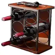 Wine Rack with Glass Stand, Countertop Wine Rack, Wooden Wine Rack with A