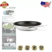 Versatile Nonstick 5-Ply Stainless Steel Fry Pan - 8 Inch Induction Compatible