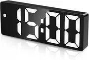 AMIR Digital Alarm Clock, Newest Version LED Clock for Bedroom, Electronic Desktop Clock with Temperature Display, Adjustable Brightness, Voice Control, 12/24H Display for Home, Bedroom, Office