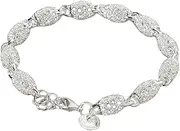 [MUCUNZHEN] AchidistviQ Women's 925 Sterling Silver Hollow Chain Bracelet Charm Wrist Bangle Clasp Gift, 7 48 inch, Sterling Silver