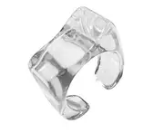 Vintage Ring Transparent Geometric Unisex All Match Simple Ring for Dating White - White