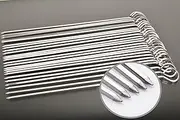 24 Pack Barbecue Skewers Metal BBQ Sticks,10" Stainless Steel Skewers for Grill, Roasted Beef, Chicken, Grilled Vegetables (Square BBQ 24P, 10inch)