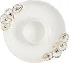 Mud Pie 2" x 10 1/2" Dia Oyster Chip and Dip Bowl Set, White