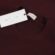 Luciano Barbera NWT 100% Wool Crew Neck Sweater Size 50 US Medium in Burgundy